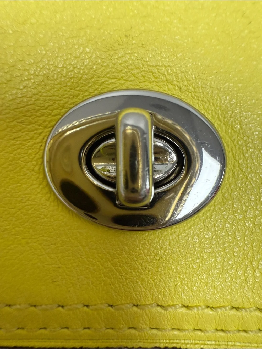 Coach Yellow Leather Crossbody with Turn-Lock Closure
